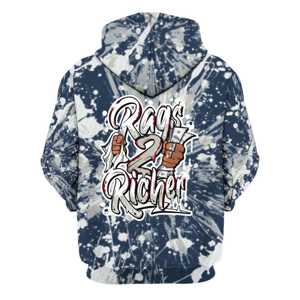 Hoodie To Match White Midnight Navy 6s - Rag 2 Rich Graphic Luxury All Over Print