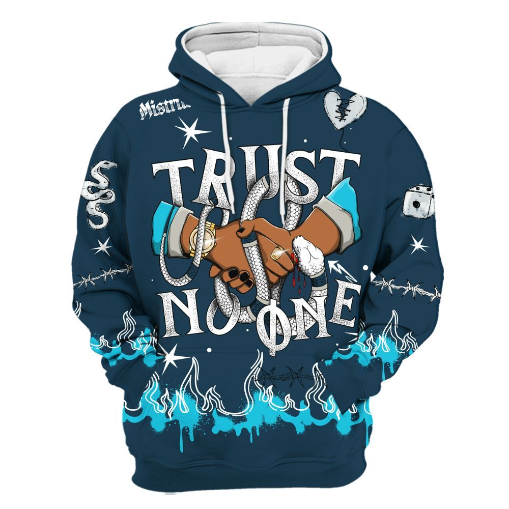 Hoodie To Match Air Navy Baltic Blue - Trust No One Snake-Bite Doodle Crayon All Over Print