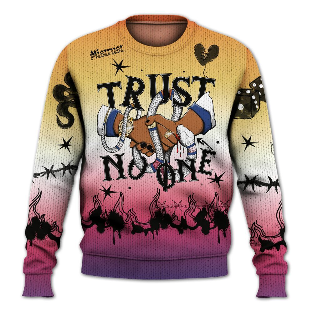Knitted Sweater To Match Air Griffey Max Los Angeles 1s - Trust No One Snake-Bite Doodle Crayon