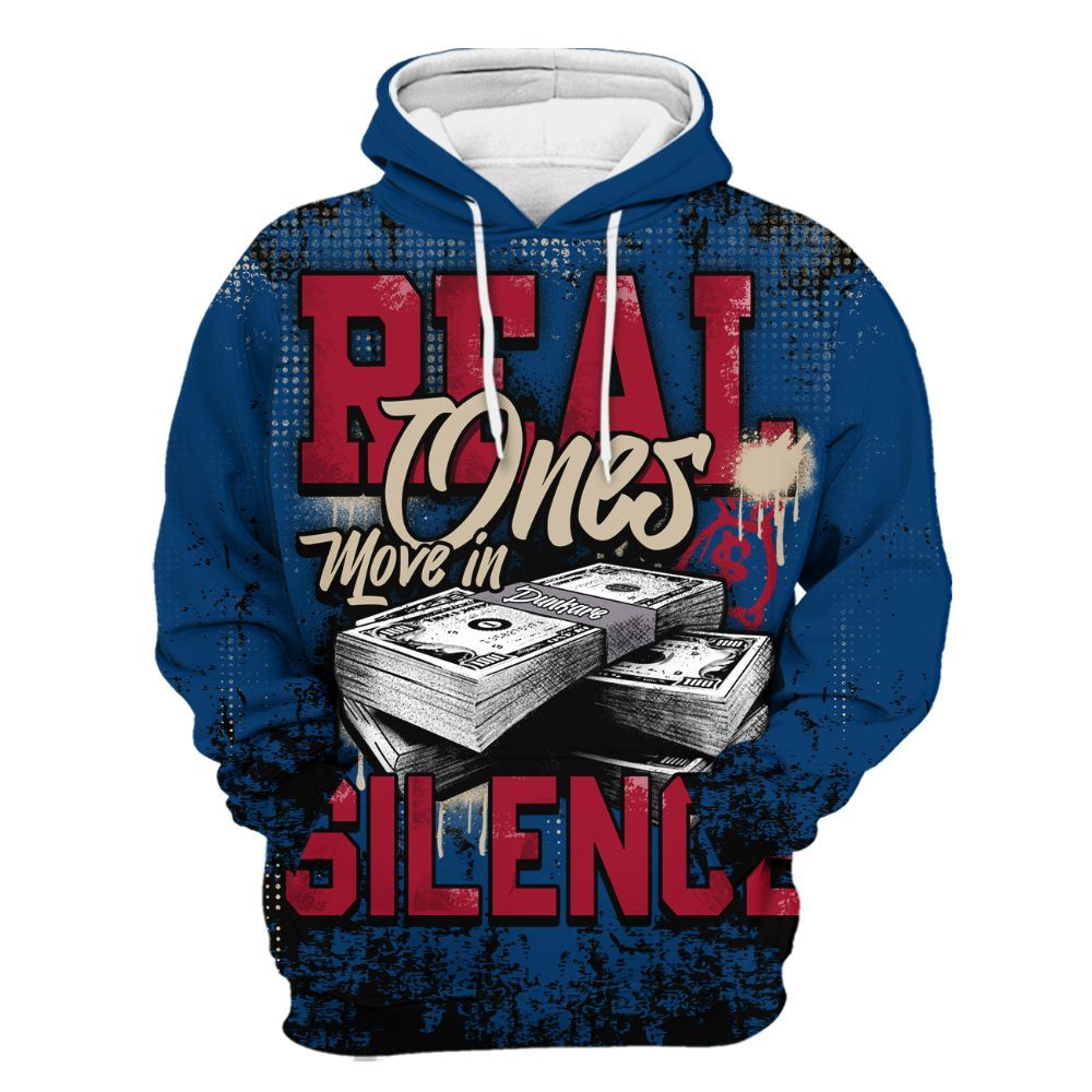 Hoodie To Match Rare Air 4s - Move In Silence Money Street Retro All Over Print