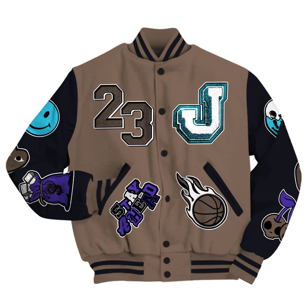 Varsity Jacket To Match Olive Concord 9s - Hustles Money Number 23 All Over Print