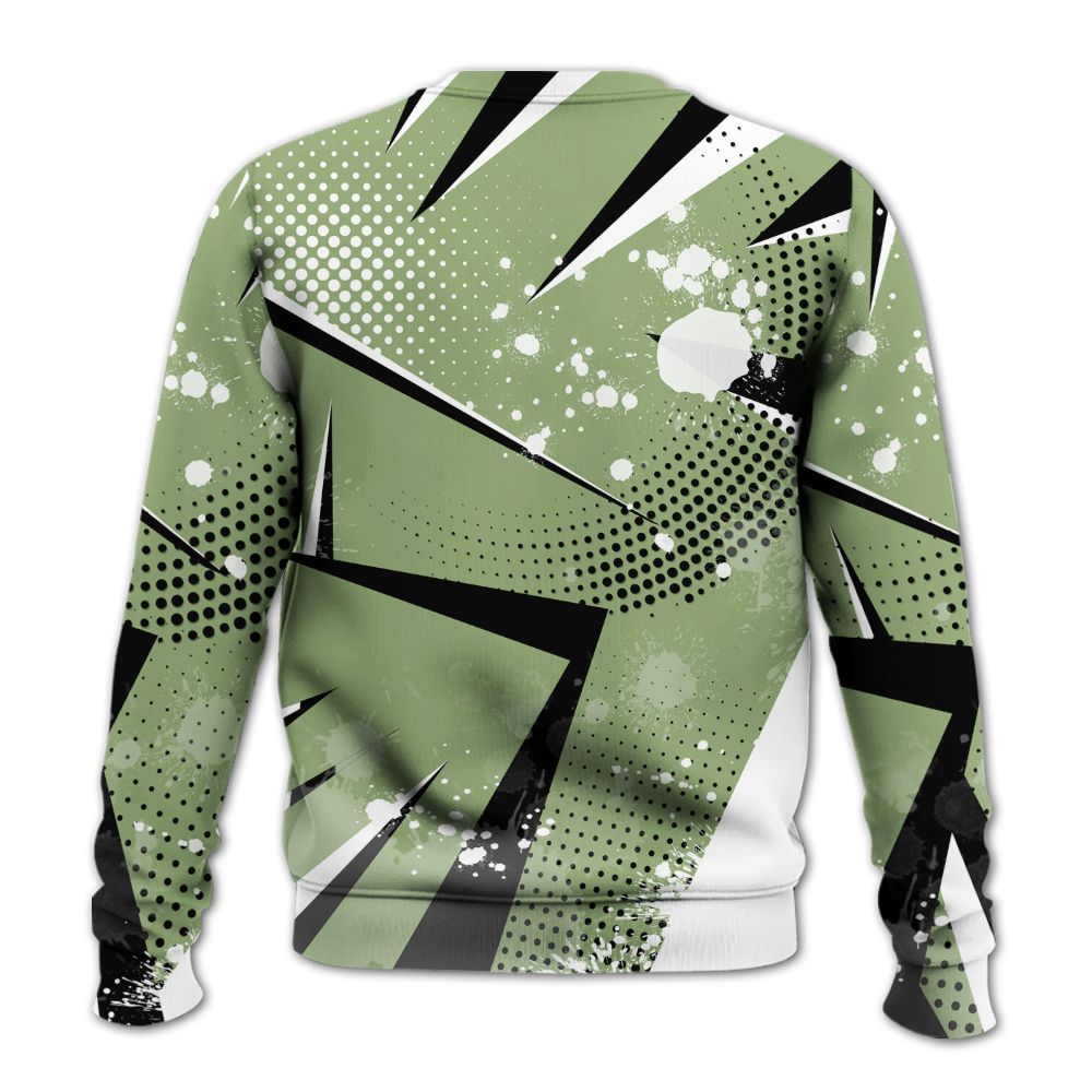 Sweatshirt To Match Oil Green 4s - Poly Trust No One Dripping All Over Print