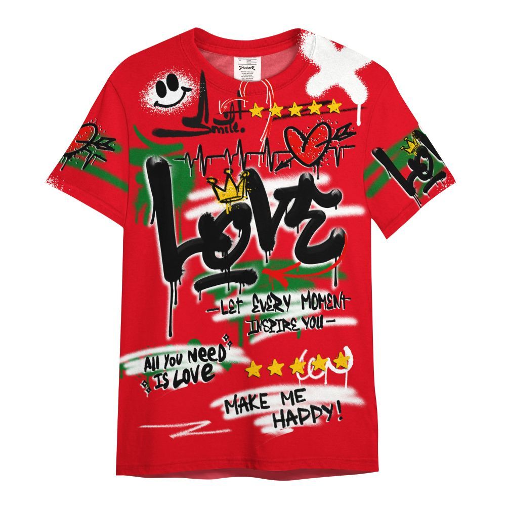 Shirt To Match Chicago 13s - Happy Love Beats Graffiti Streetwear All Over Print
