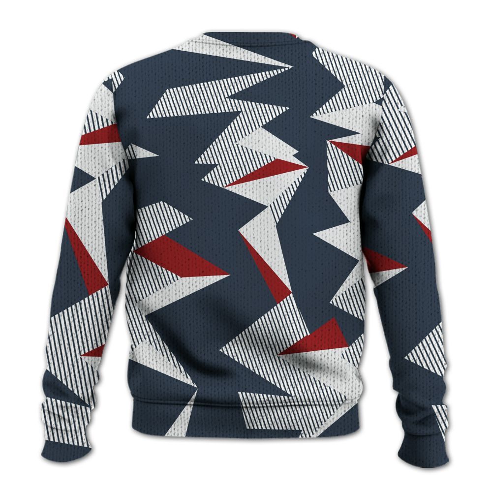 Knitted Sweater To Match Retro Olympic 6s - Geometric Camouflage Pattern