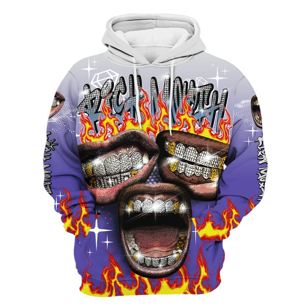 Hoodie To Match Retro Concord 5s - Rich Mouth Fire Rap Retro 90s All Over Print