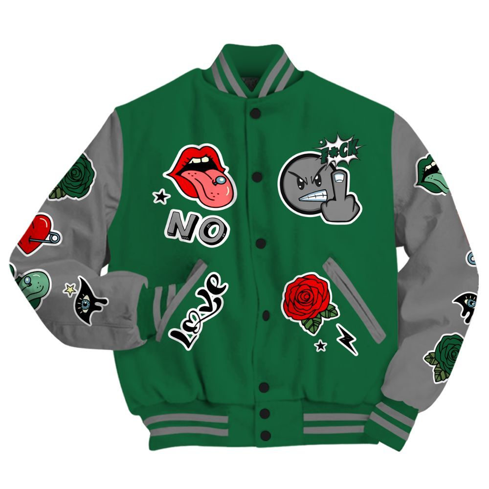 Varsity Jacket To Match High Gorge Green 1s - FK Around Find Out All Over Print