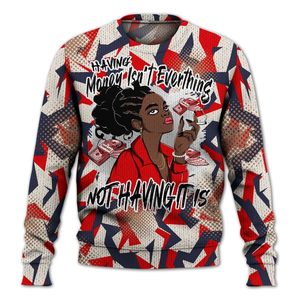 Knitted Sweater To Match Low OG Howard Bison 1s - Having Money Isn't Everthing Retro