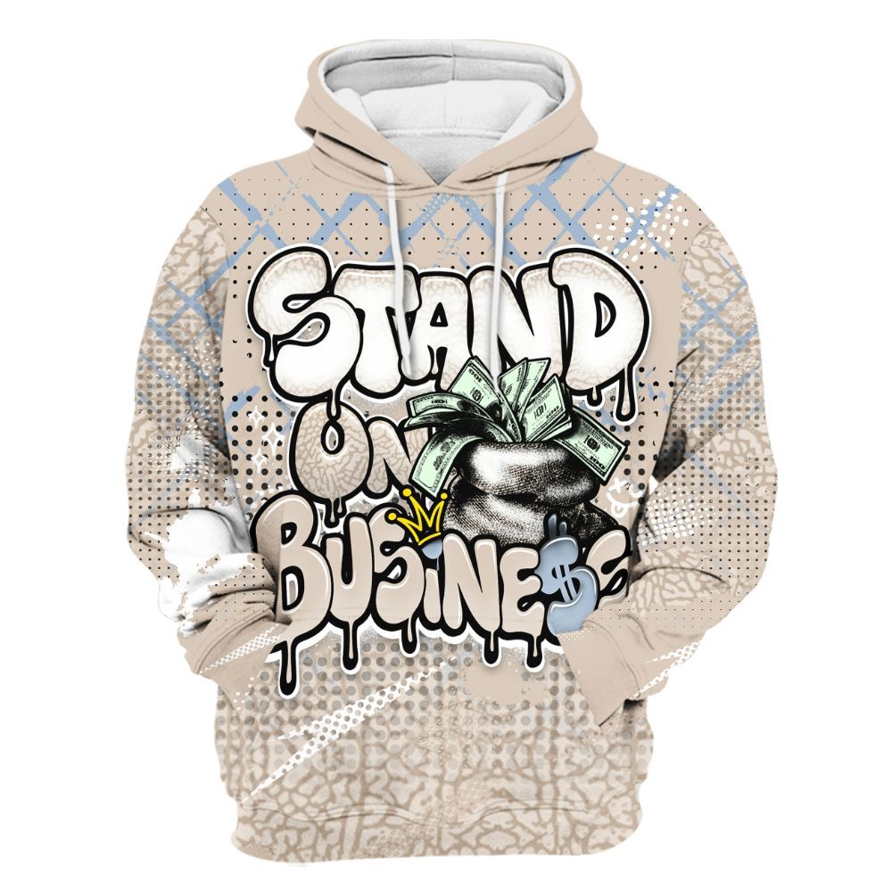 Hoodie To Match Desert Sand 3s - Halftone Stand Business Dripping All Over Print