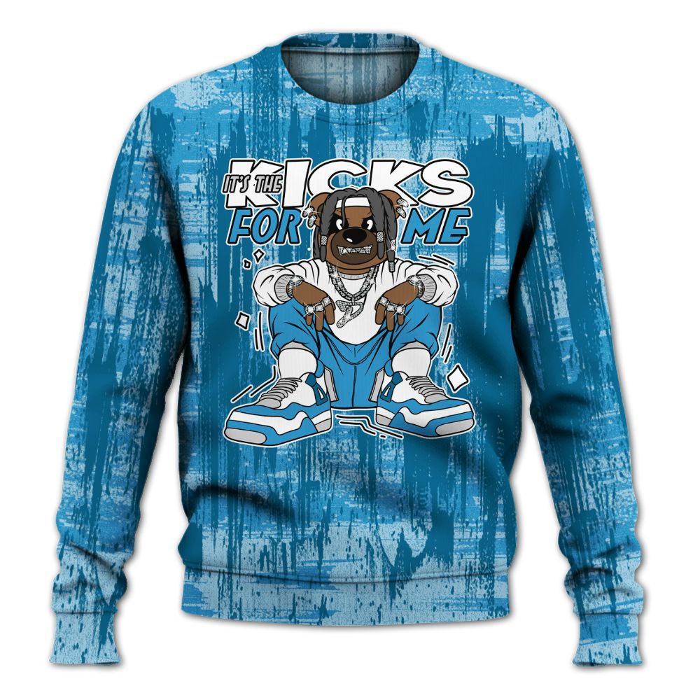 Sweatshirt To Match Powder Blue 9s - Sneakers Bear Glitch Art All Over Print
