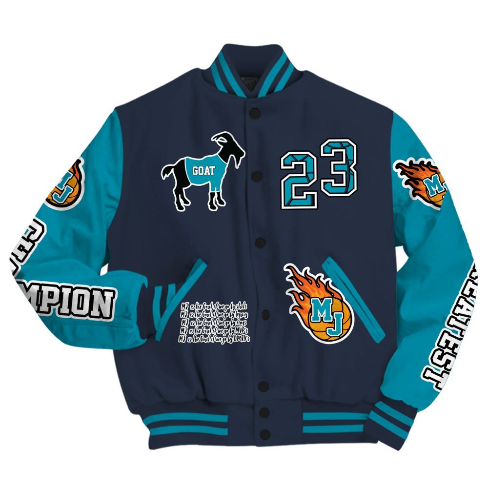 Varsity Jacket To Match Retro Obsidian 13s - 23 G.0.A.T Jump Up Basketball All Over Print
