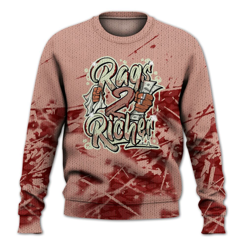 Knitted Sweater To Match Valentines Day 3s - Rag 2 Rich Graphic