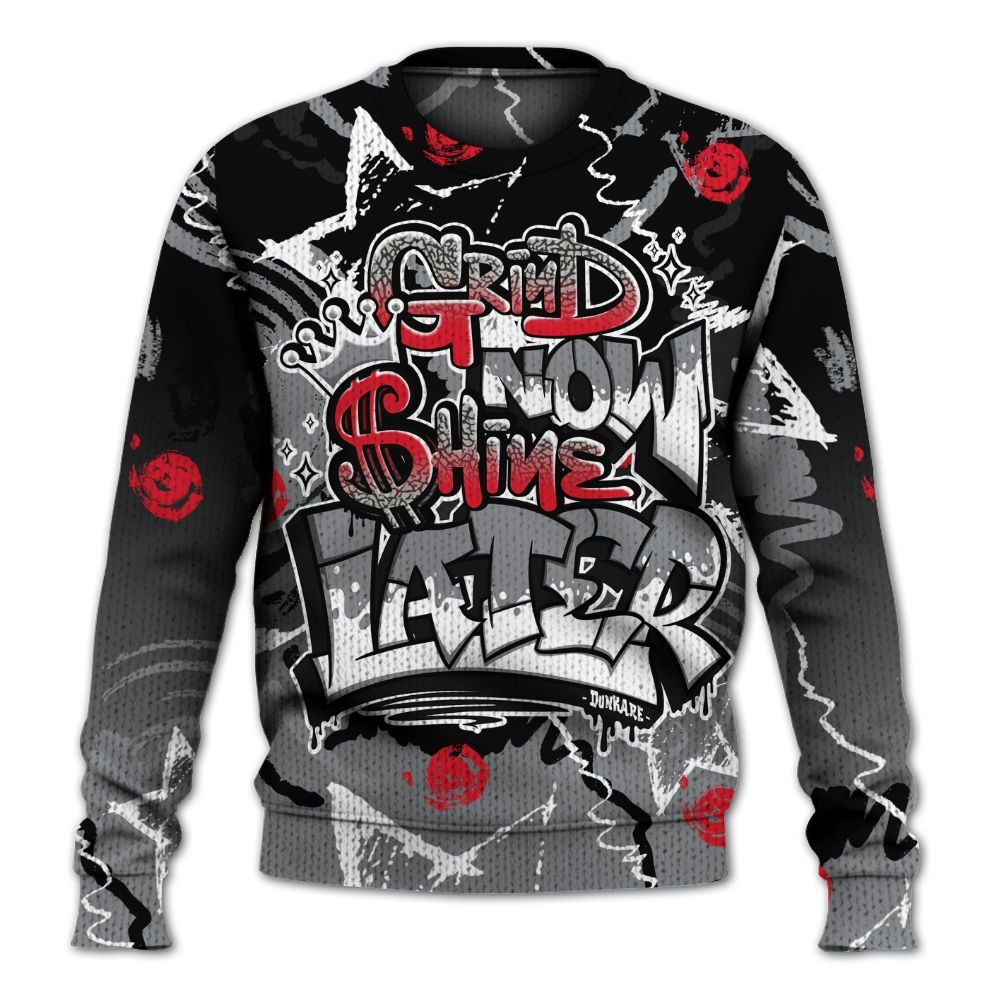 Knitted Sweater To Match Black Cement 3s - Grind Shine Later Drip