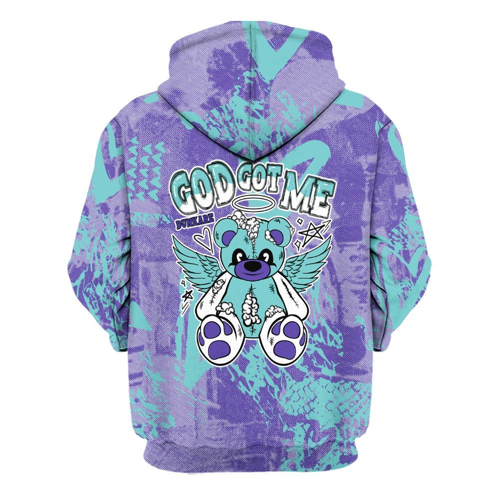 Hoodie To Match Low Hornets 1s - Gods Guides Me Bear Heart Grunge All Over Print