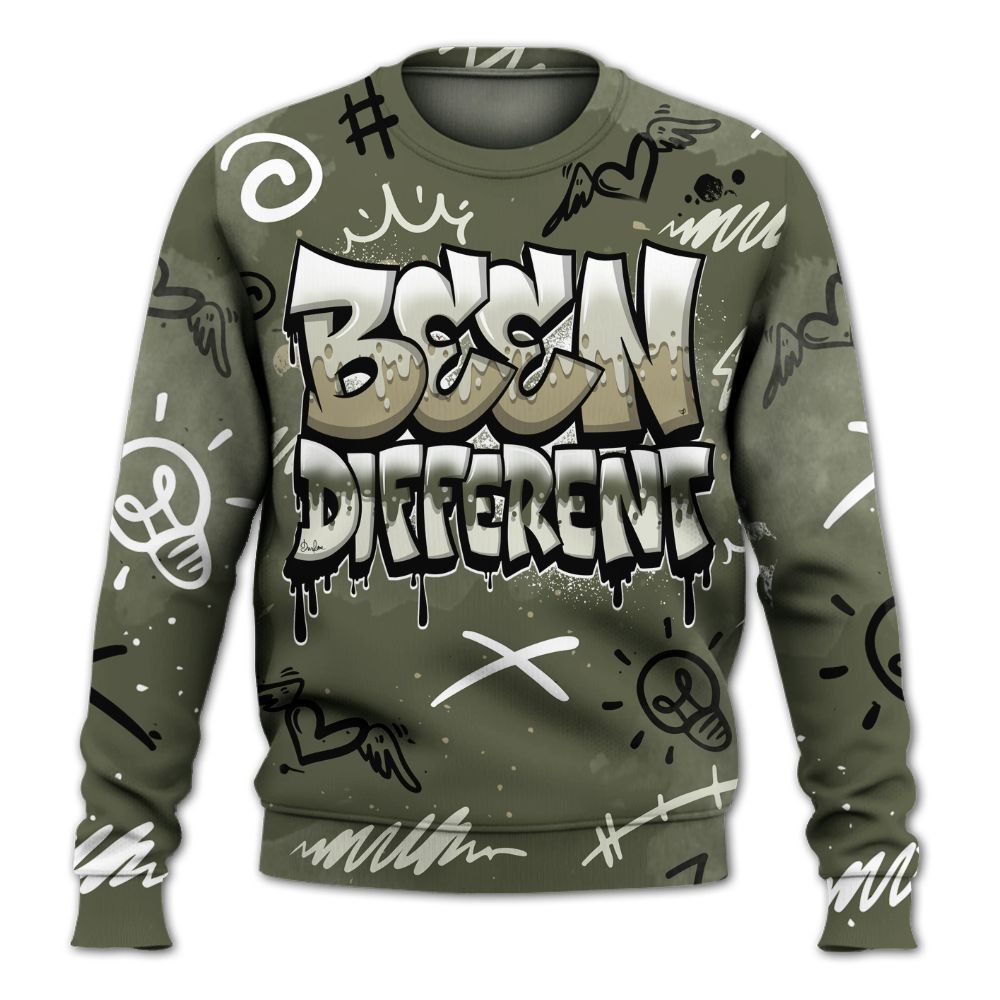 Sweatshirt To Match Low OG Medium Olive 1s - Drip Been Di2ferent All Over Print