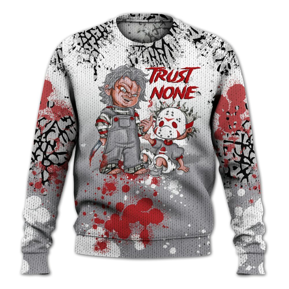 Knitted Sweater To Match Cement Grey 3s - Trust No One Scary