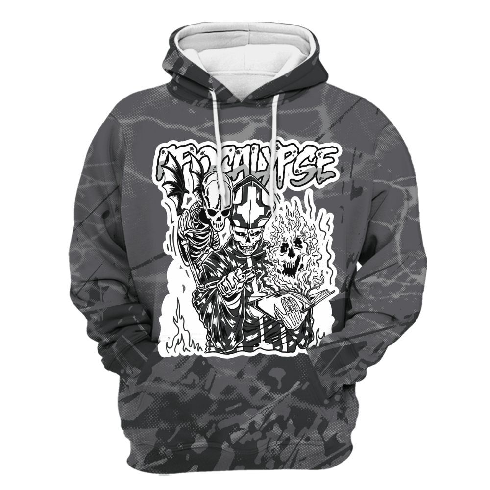 Hoodie To Match White Thunder 4s - Apocalypse Skeleton Profound All Over Print