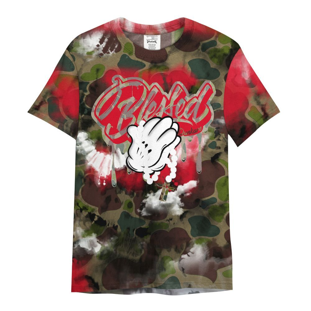 Shirt To Match Air Max 90 Duck Camo Red - God Blessed Tie Dye All Over Print