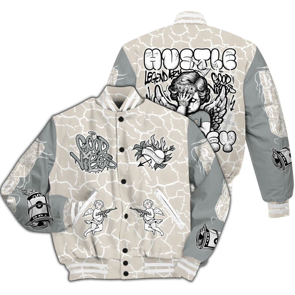 Varsity Jacket To Match Retro Pure Money 3s - Angel Hustle Money All Over Print