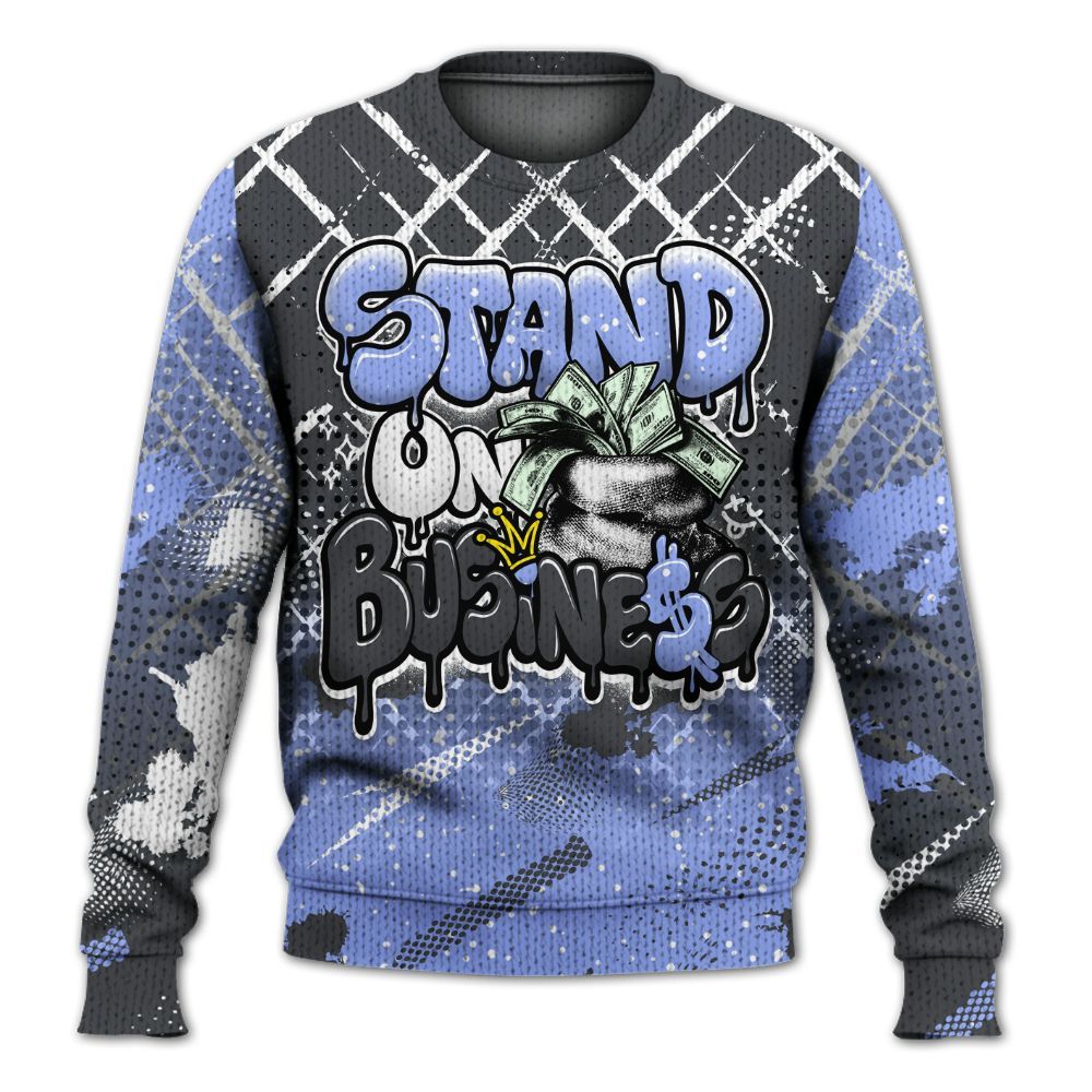 Sweater To Match Retro Awake Racer Blue - Halftone Stand Business Dripping Graphic