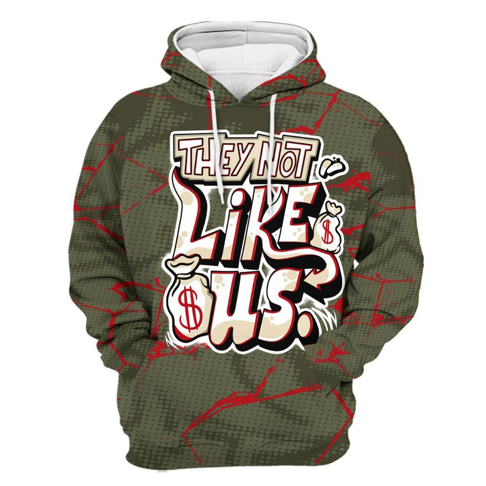 Hoodie To Match Low OG Medium Olive 1s - Dislike Us Graphic All Over Print