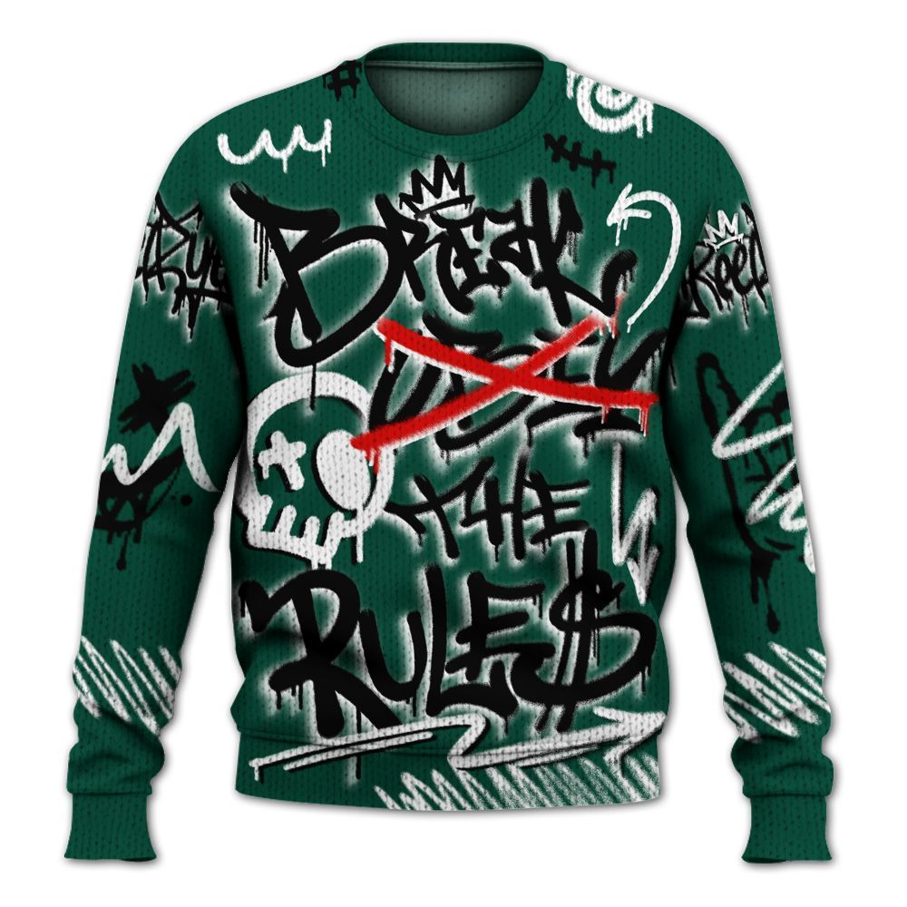 Knitted Sweater To Match Oxidized Green 4s - Break Rules Streetwear