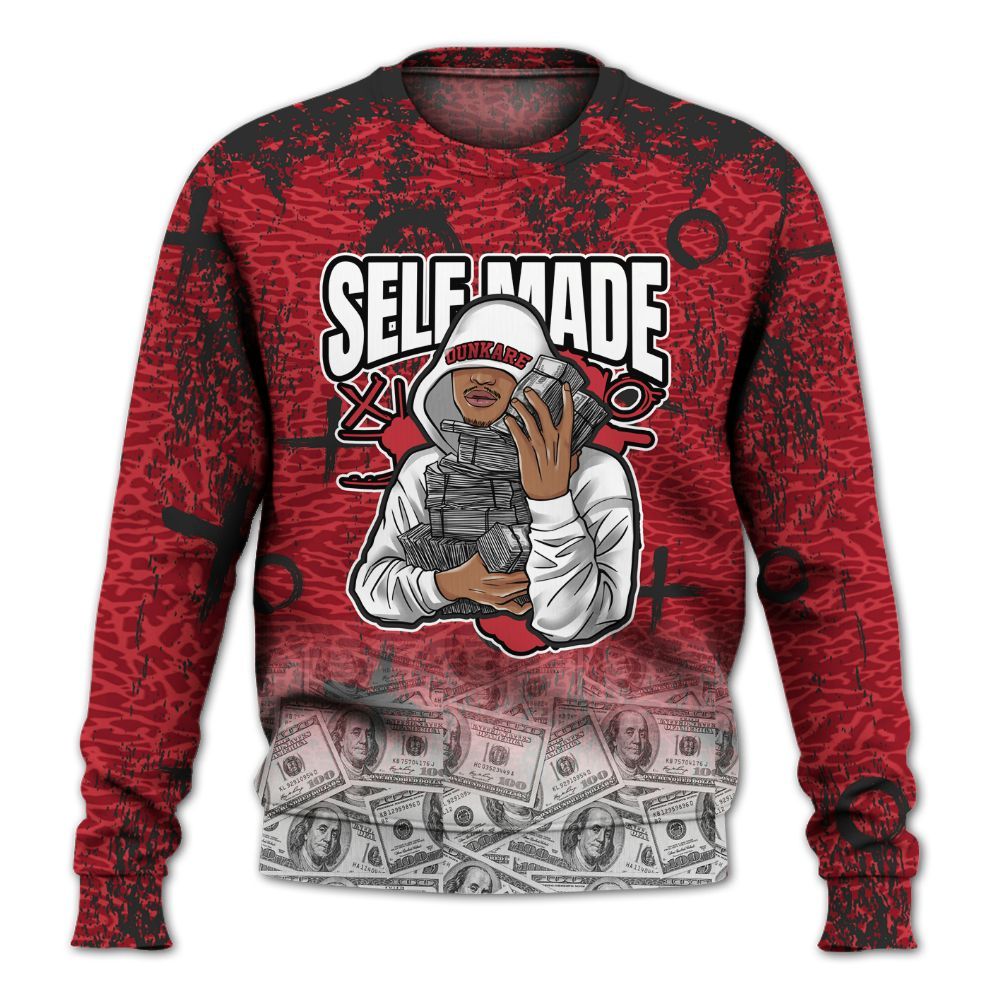 Sweatshirt To Match High OG Varsity Red 1s - Selfmade Unique Grunge All Over Print