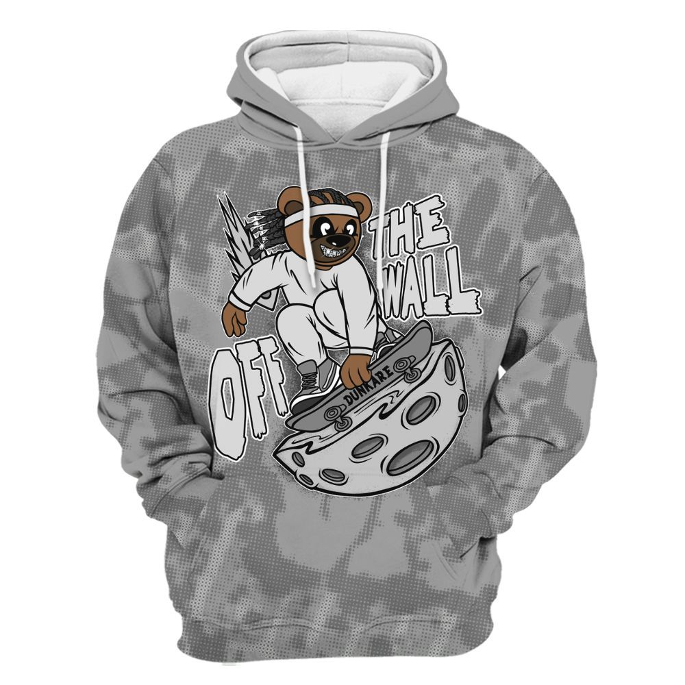 Hoodie To Match Black Wolf Grey 12s - Quirky Bear Street All Over Print