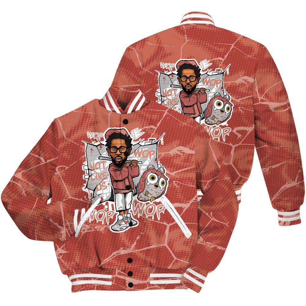 Varsity Jacket To Match Dune Red 13s Shirt - None Like ComptonCity Graphic Crack All Over Print