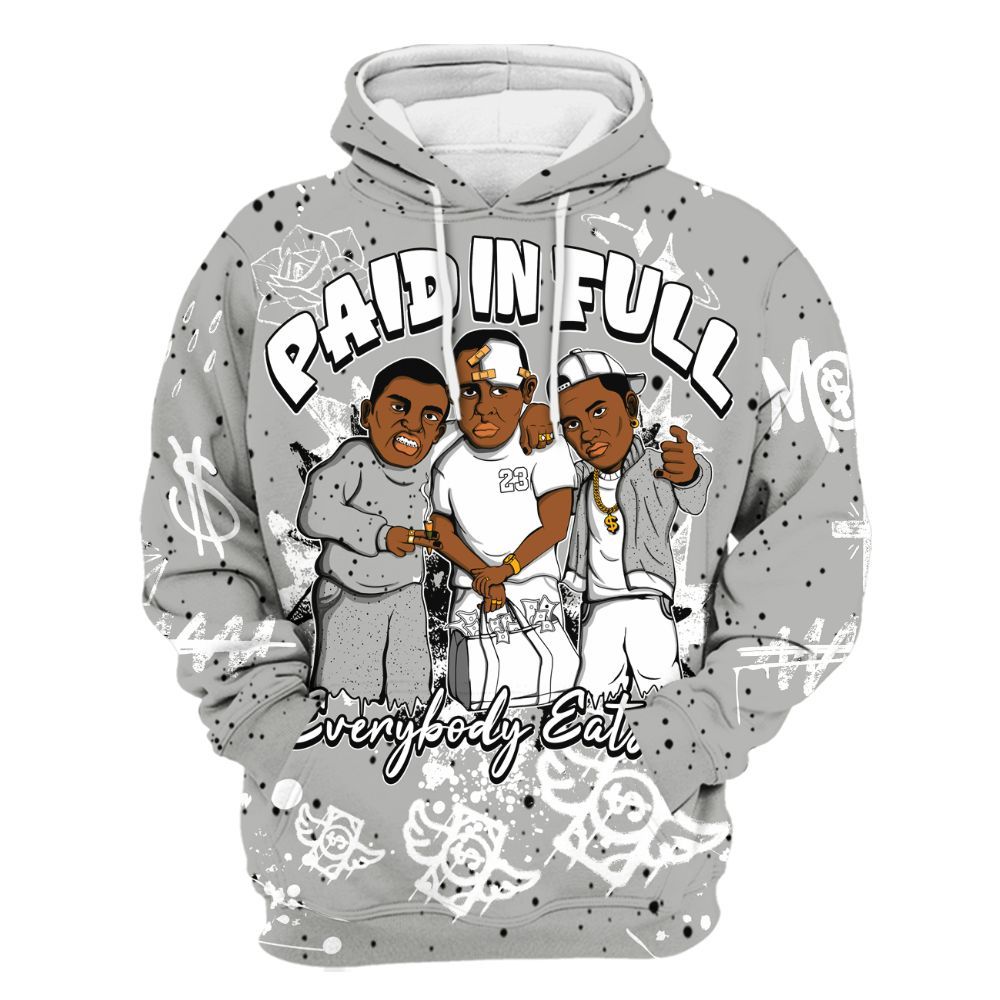 Hoodie To Match Retro White Oreo 4s - Everybody Paid In Full Crayon All Over Print