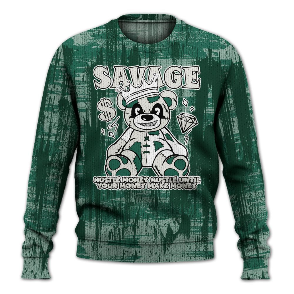 Knitted Sweater To Match Oxidized Green 4s - Savages Bear Glitch Art
