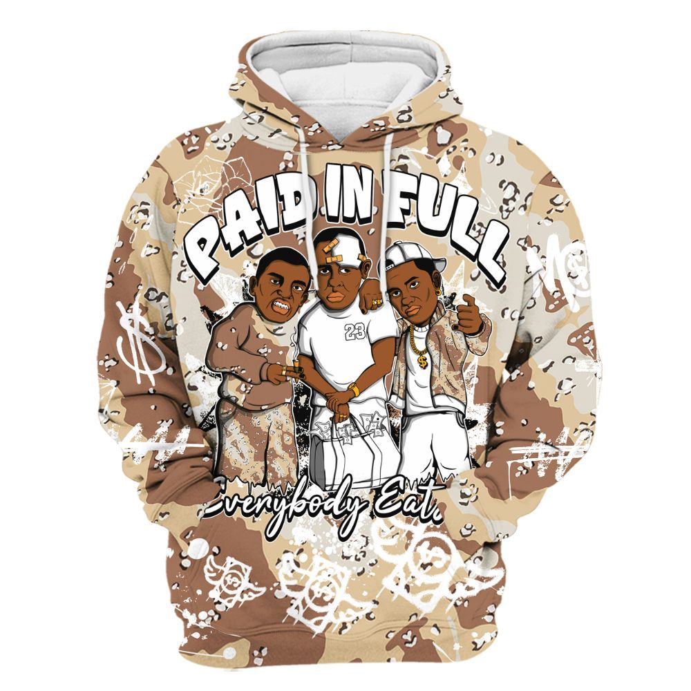 Hoodie To Match Desert Camo 3s - Everybody Paid In Full Crayon All Over Print