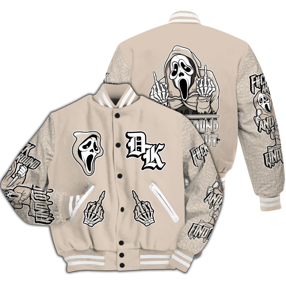 Varsity Jacket To Match Desert Sand 3s - F#CK And Find Out Graphic All Over Print