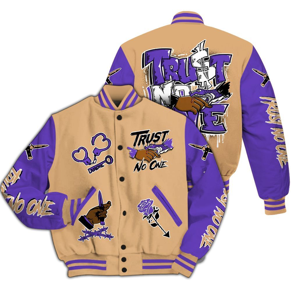 Varsity Jacket To Match SE Afrobeats 7s - Trust No One Dripping All Over Print
