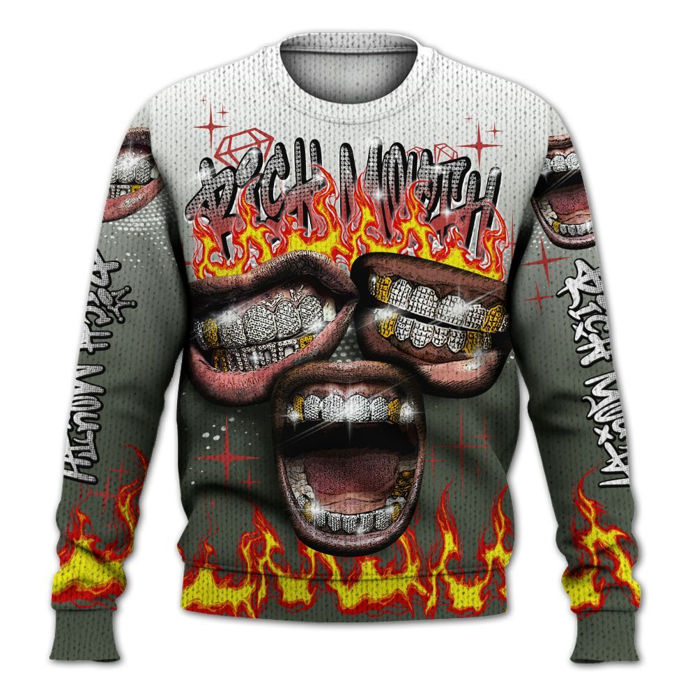 Sweater To Match Air Force 1 Low Year Of The Snake Shirt, Rich Mouth Fire Rap Retro 90s Graphic