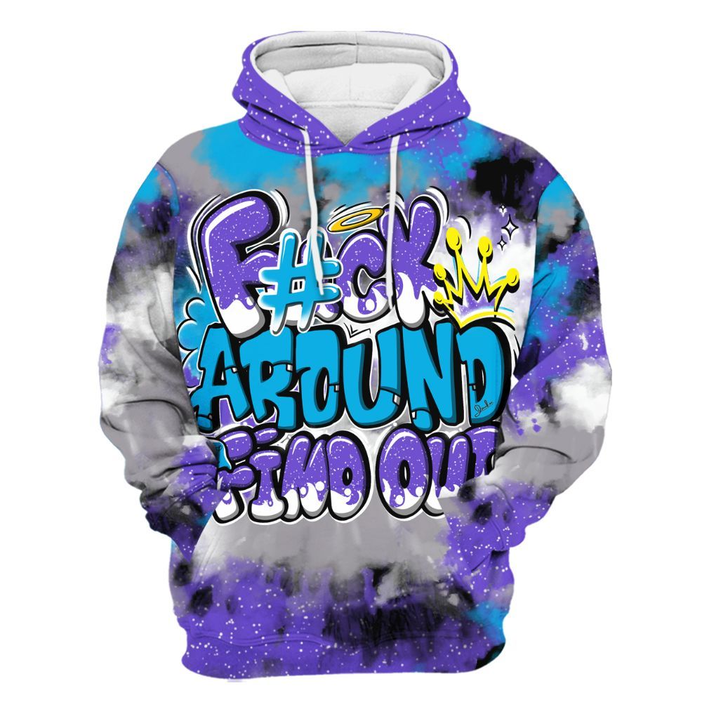 Hoodie To Match Retro Aqua 8s - FK Around Find Out All Over Print