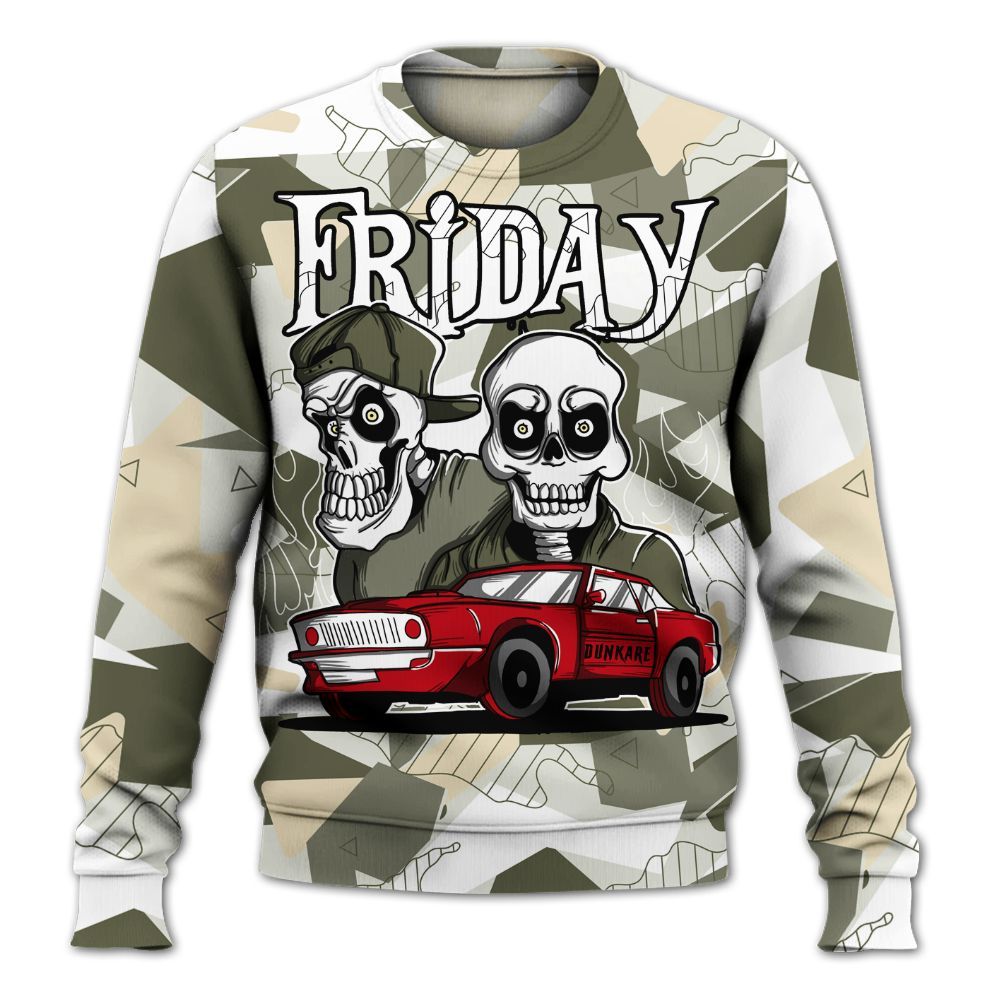 Sweatshirt To Match Low OG Medium Olive 1s - Friday Funny Retro All Over Print