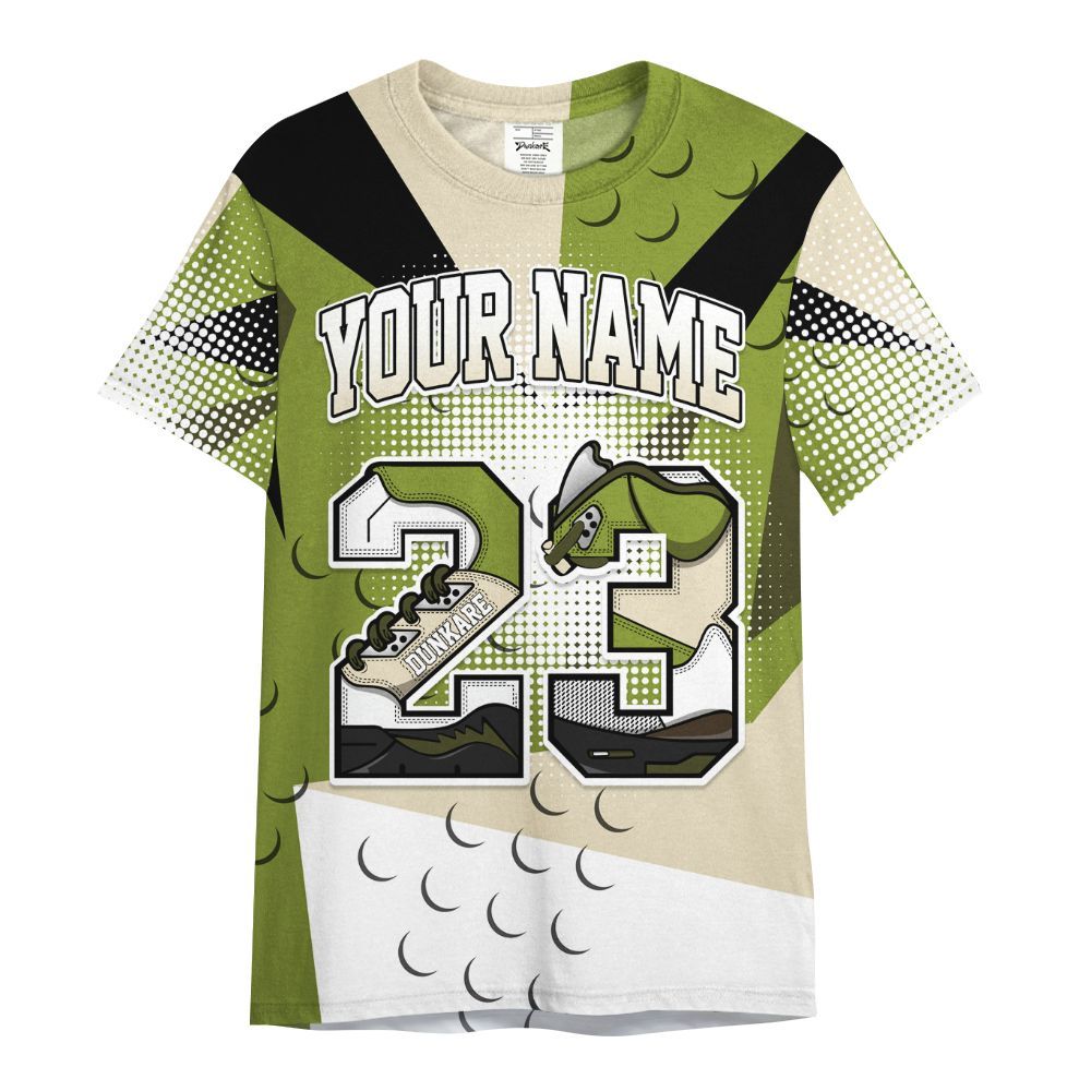 Shirt To Match SB Dunk Low Asparagus - Poly Custom Name Number 23 5s All Over Print