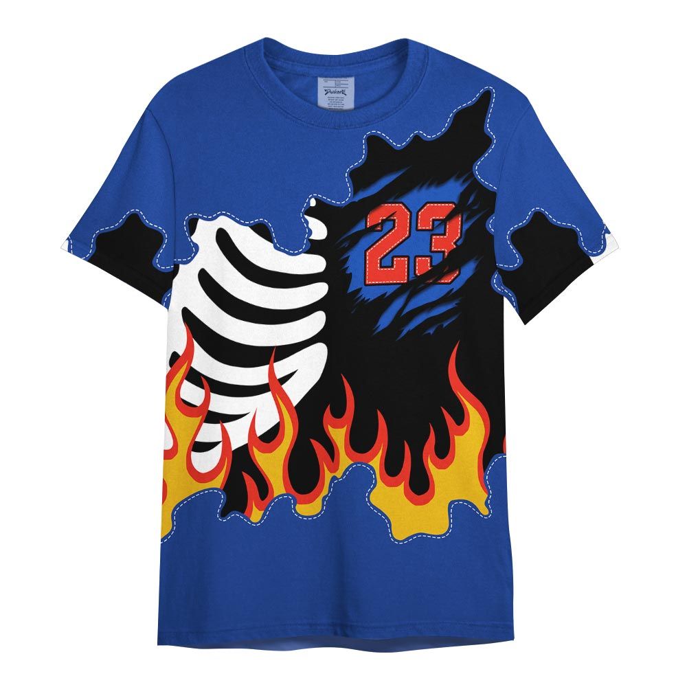 Shirt To Match Air Foamposite One Royal - Burning Skeleton 23 G.O.A.T Shirt Outfit