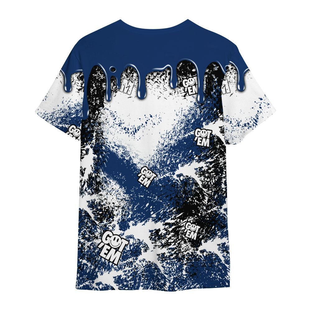 Shirt To Match High OG Deep Royal Blue 1s - Dripping 23 Drip All Over Print