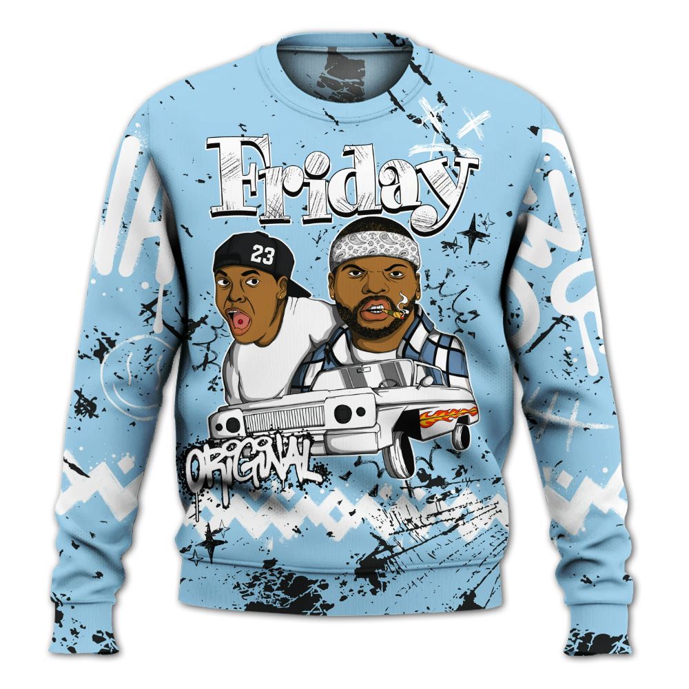 Sweatshirt To Match Legend Blue 11s - Friday Sneaker Crayon All Over Print