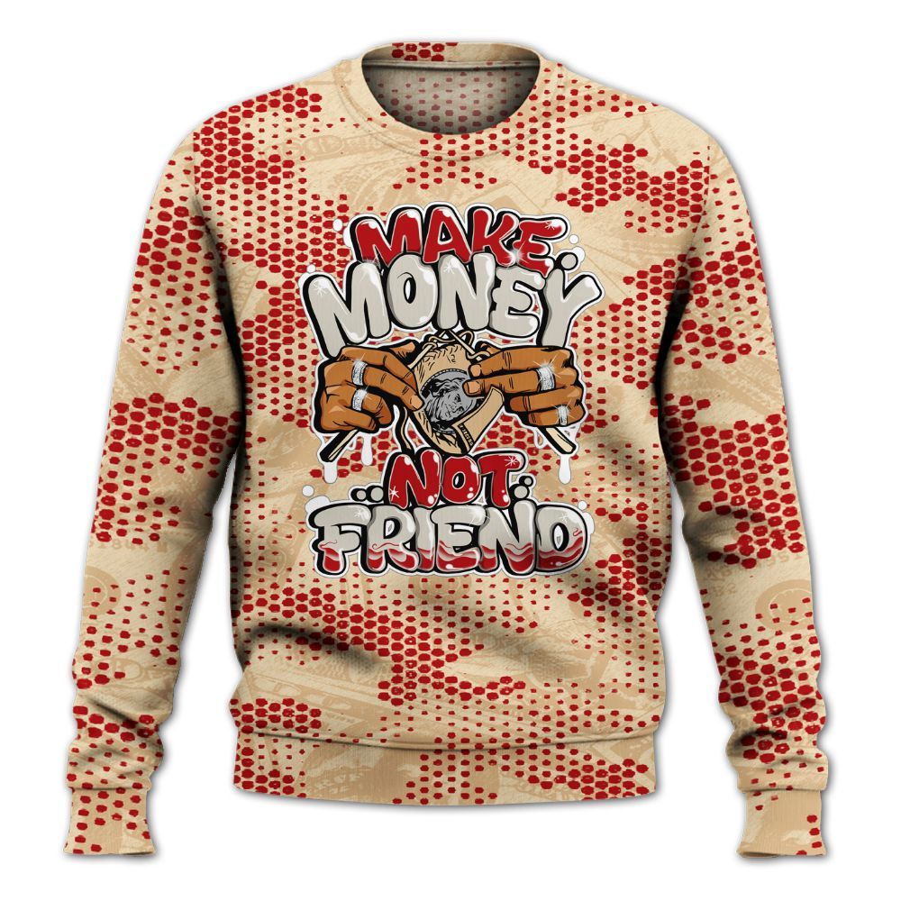 Sweatshirt To Match Dunk Low Strawberry Waffle - Make Moneys Not Friend Graphic Banknotes All Over Print