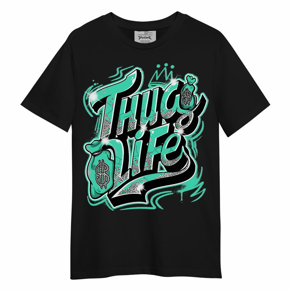 Shirt To Match Black Green Glow 3s - Free Thug Living Graphic Unisex Shirt