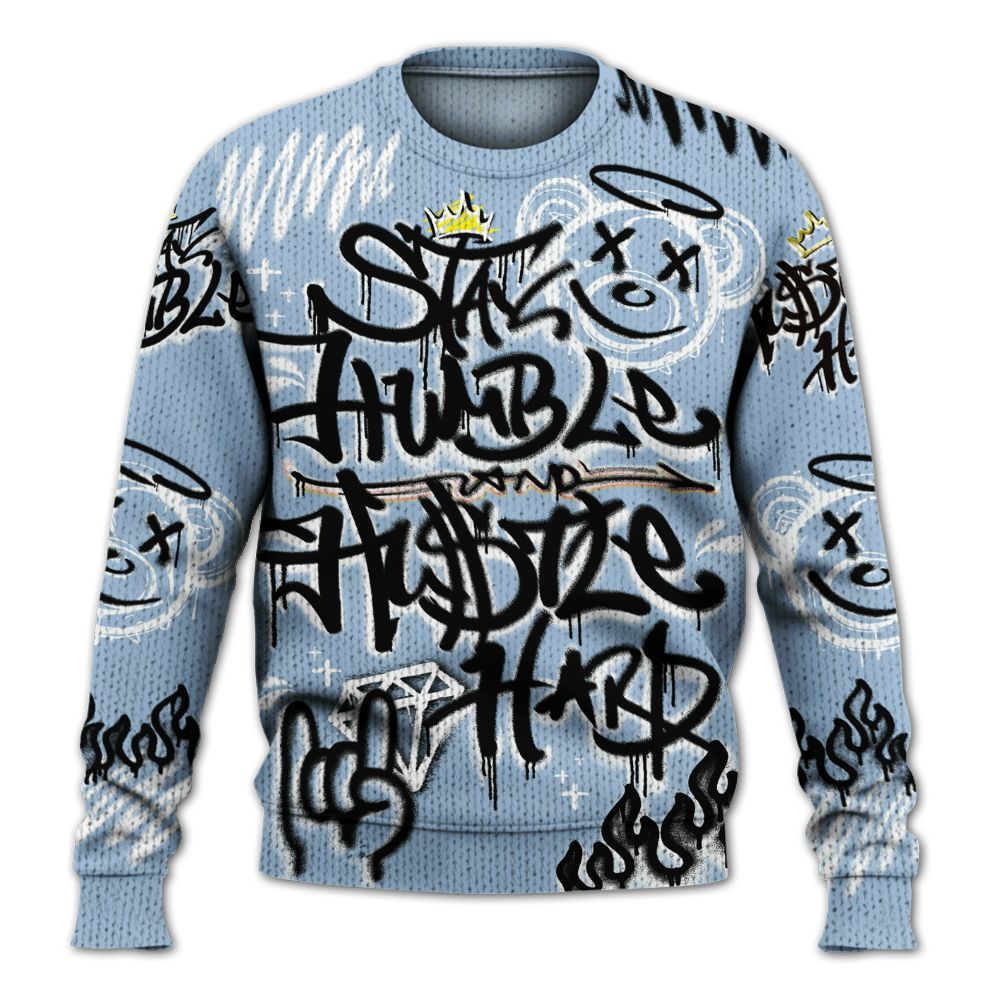 Knitted Sweater To Match High University Blue 1s - Humble Drip Streetwear Graffity