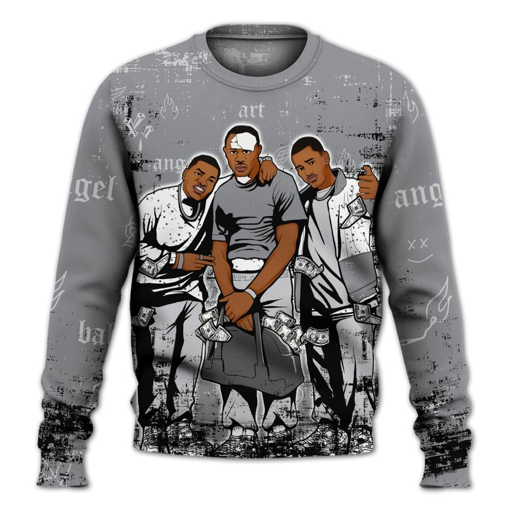 Sweatshirt To Match Retro Wolf Grey 5s - Paid In Full Money All Over Print