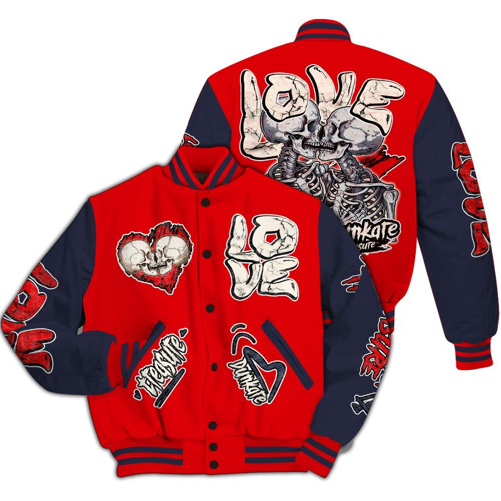 Varsity Jacket To Match Low OG Howard University 1s - Skull Bear All Over Print