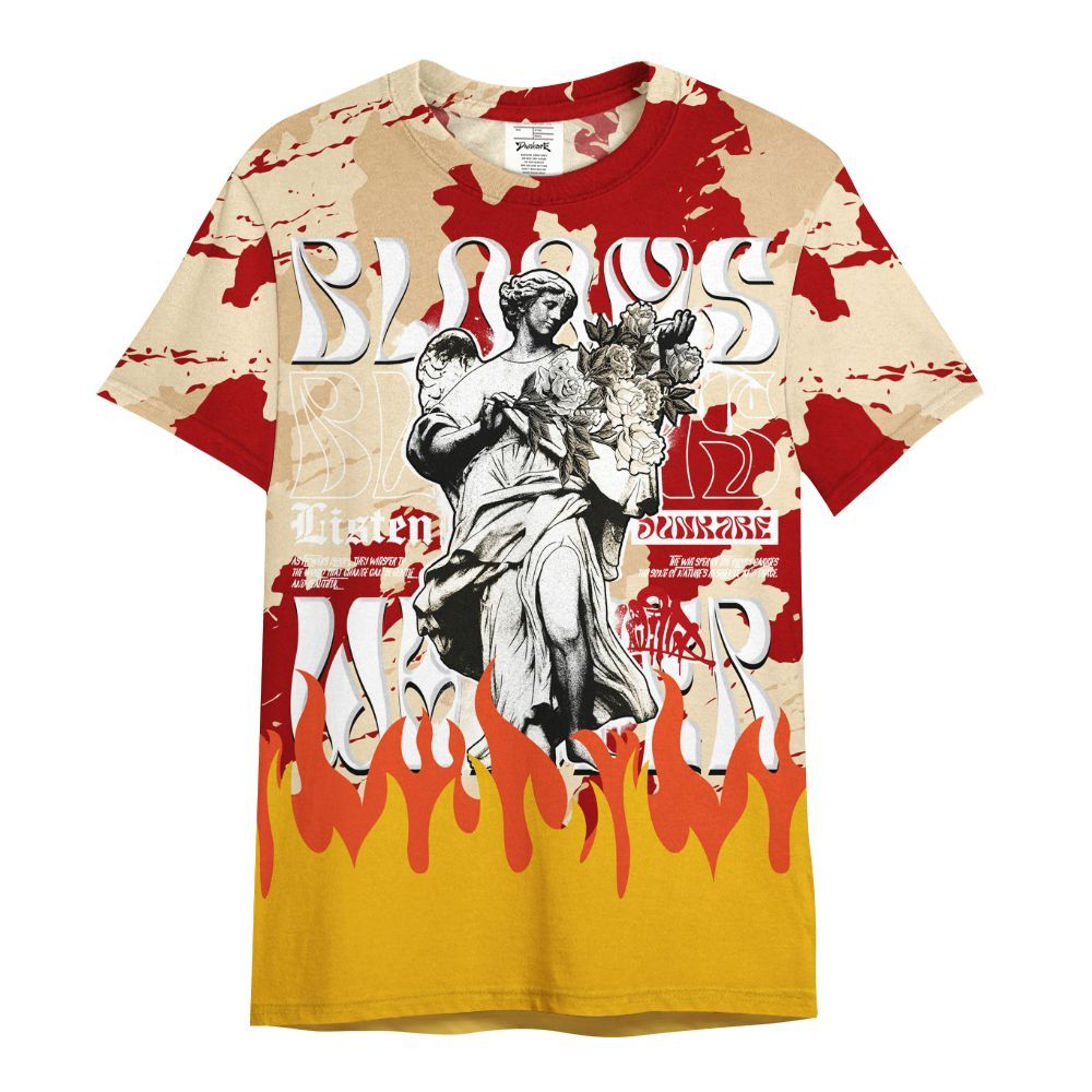 Shirt To Match Dunk Low Strawberry Waffle - Blooms Whisper Retro All Over Print