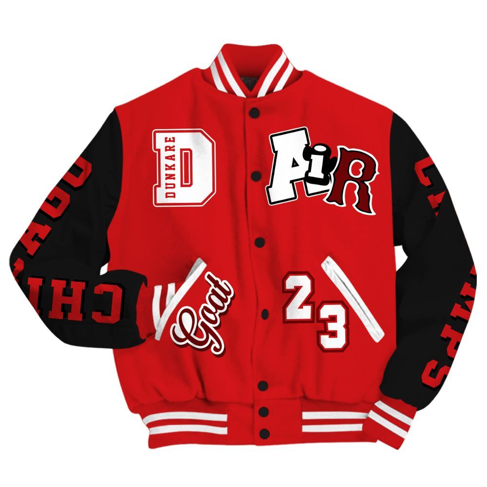Varsity Jacket To Match Low Bred 11s - AIR Number 23 GOAT All Over Print