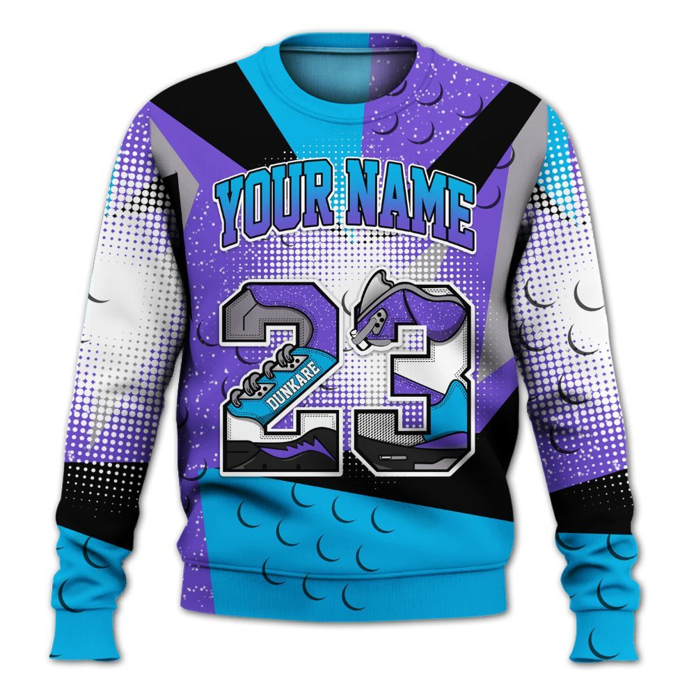 Sweatshirt To Match Retro Aqua 8s - Custom Name 23 5s All Over Print