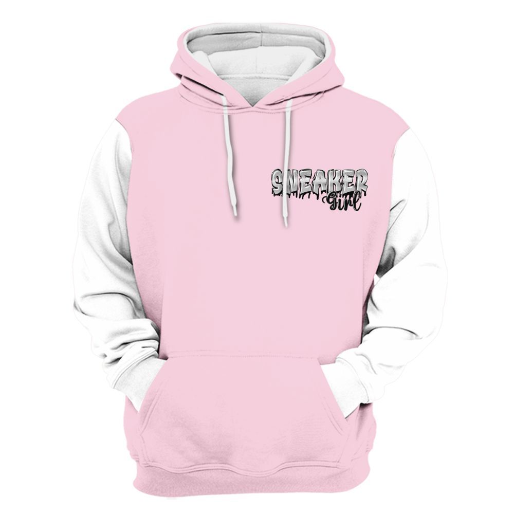 Hoodie To Match Orchid 4s Varsity Jacket, Custom Name Sneaker Girl Money All Over Print