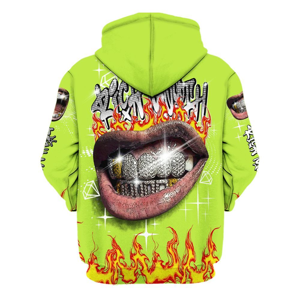 Hoodie To Match Air Force 1 Low Dance Volt - Rich Mouth Fire Rap Retro 90s All Over Print